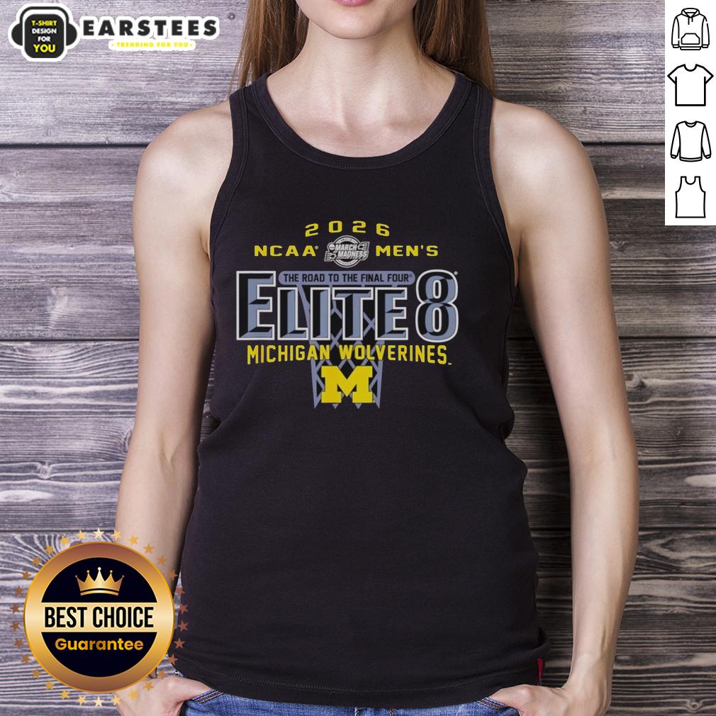 Good Michigan Wolverines NCAA Men's Basketball Elite 8 2026 The Road To The Final Four T-Shirt - Image 4
