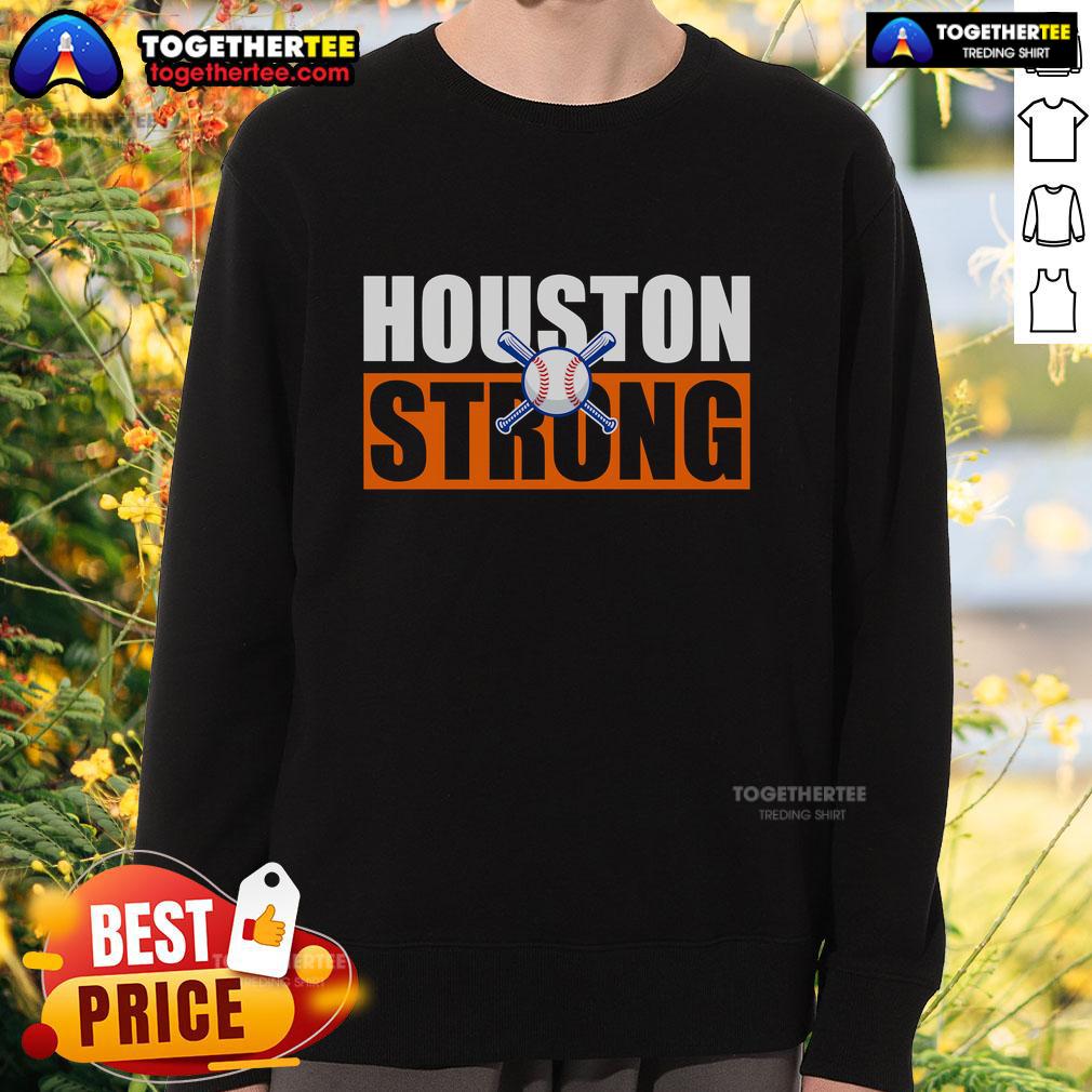 Premium Houston Strong Baseball Bats Logo T-Shirt - Image 5