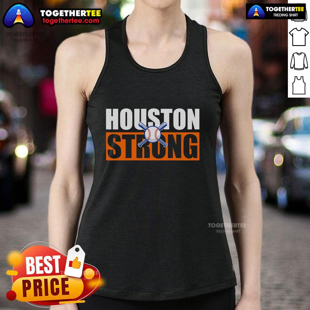 Premium Houston Strong Baseball Bats Logo T-Shirt - Image 4