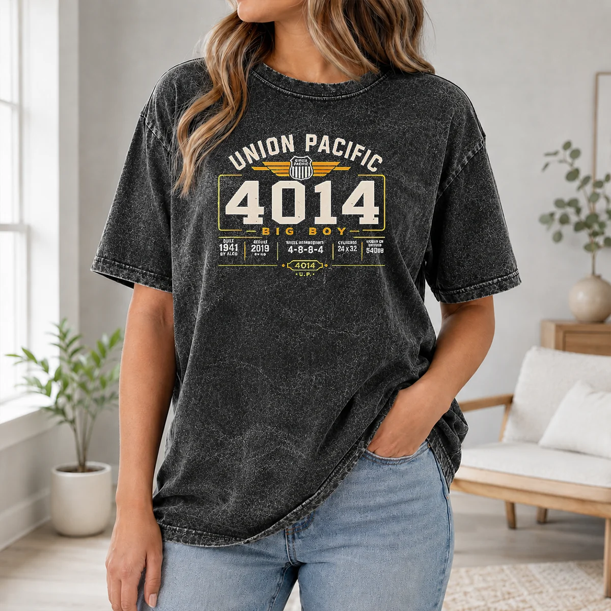 Official Union Pacific 4014 Big Boy Locomotive 4 8 8 4 Train Shirt - Image 8