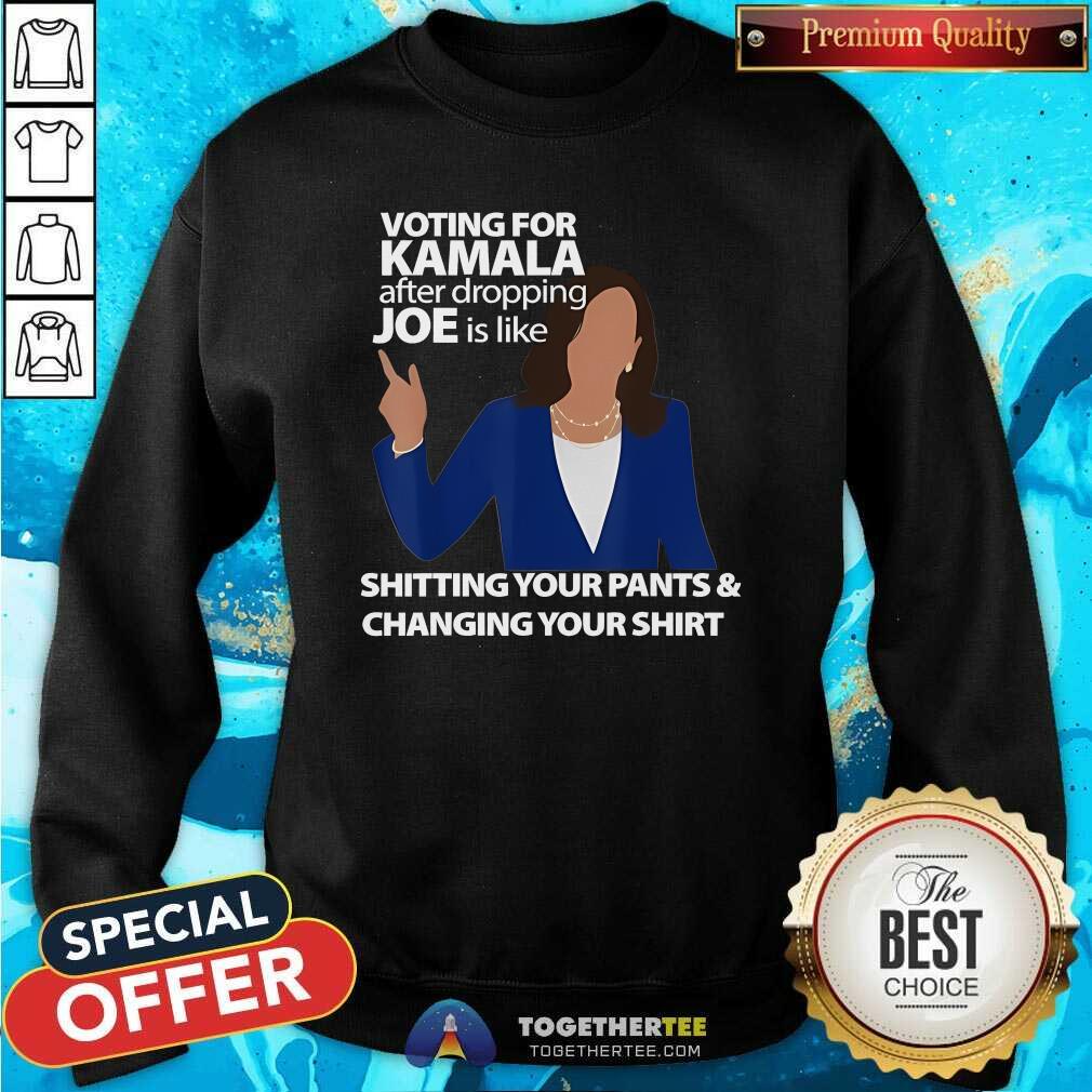 Pretty Kamala Harris After Dropping Joe Is Like Shitting T-Shirt - Image 4