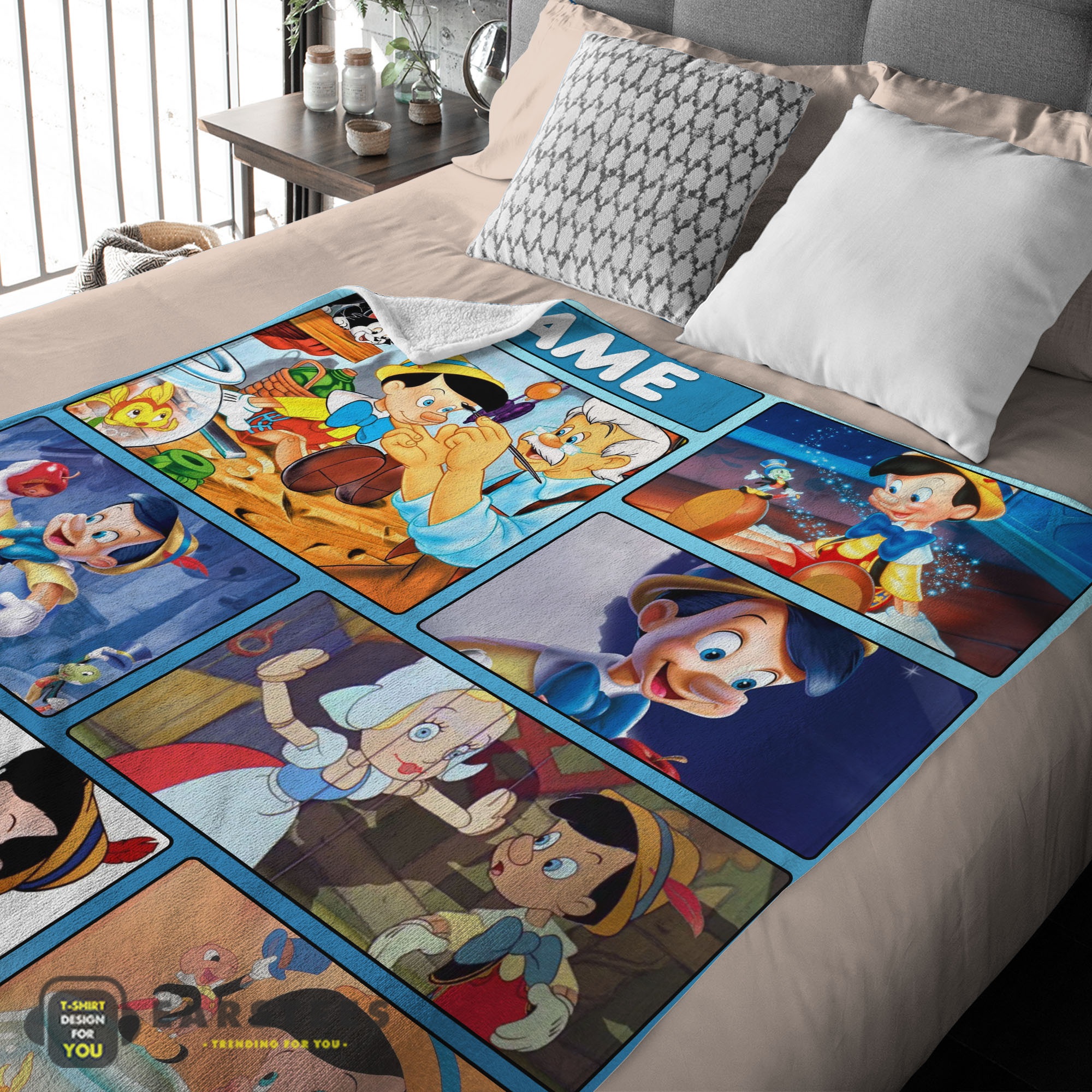 Good Disney Cartoon Pinocchio With Friends Blanket Fleece Customized Blanket - Image 2