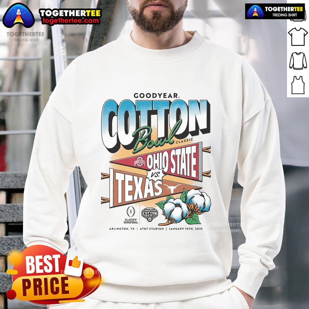 Official College Football Playoff Ohio State Vs Texas 2025 Goodyear Cotton Bowl T-Shirt - Image 5