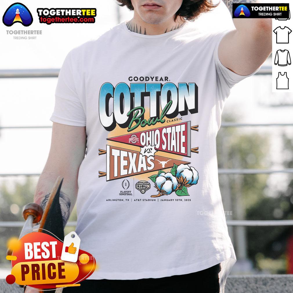 Official College Football Playoff Ohio State Vs Texas 2025 Goodyear Cotton Bowl T-Shirt