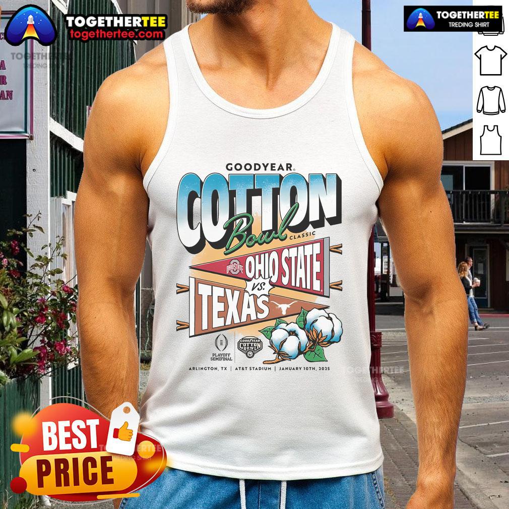 Official College Football Playoff Ohio State Vs Texas 2025 Goodyear Cotton Bowl T-Shirt - Image 4