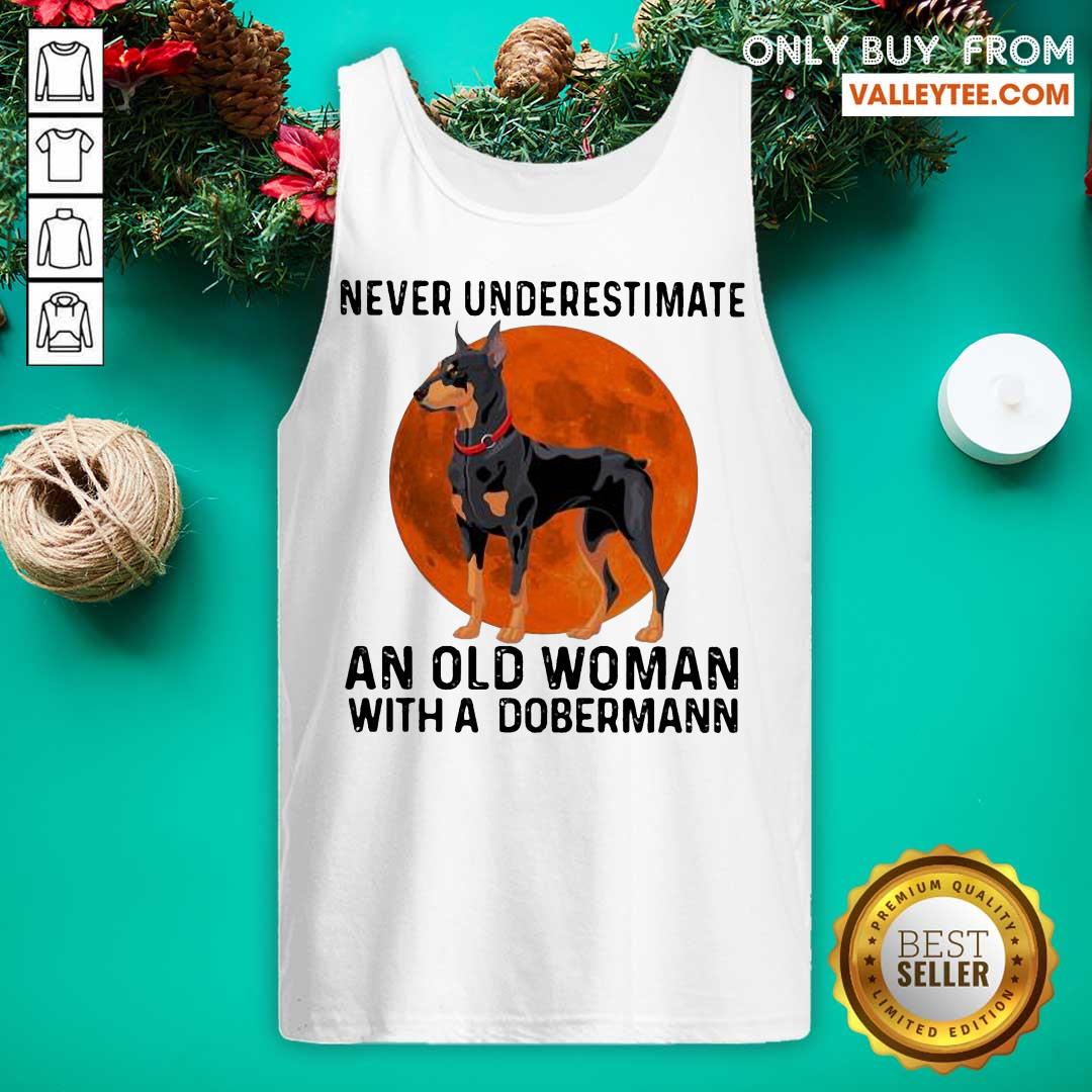 Cute Never Underestimate An Old Woman With A Dobermann Moonblood Shirt - Image 4