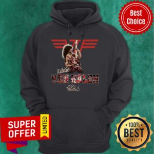 Alternative view of Funny Eddie Van Halen Playing Guitar Signature Shirt
