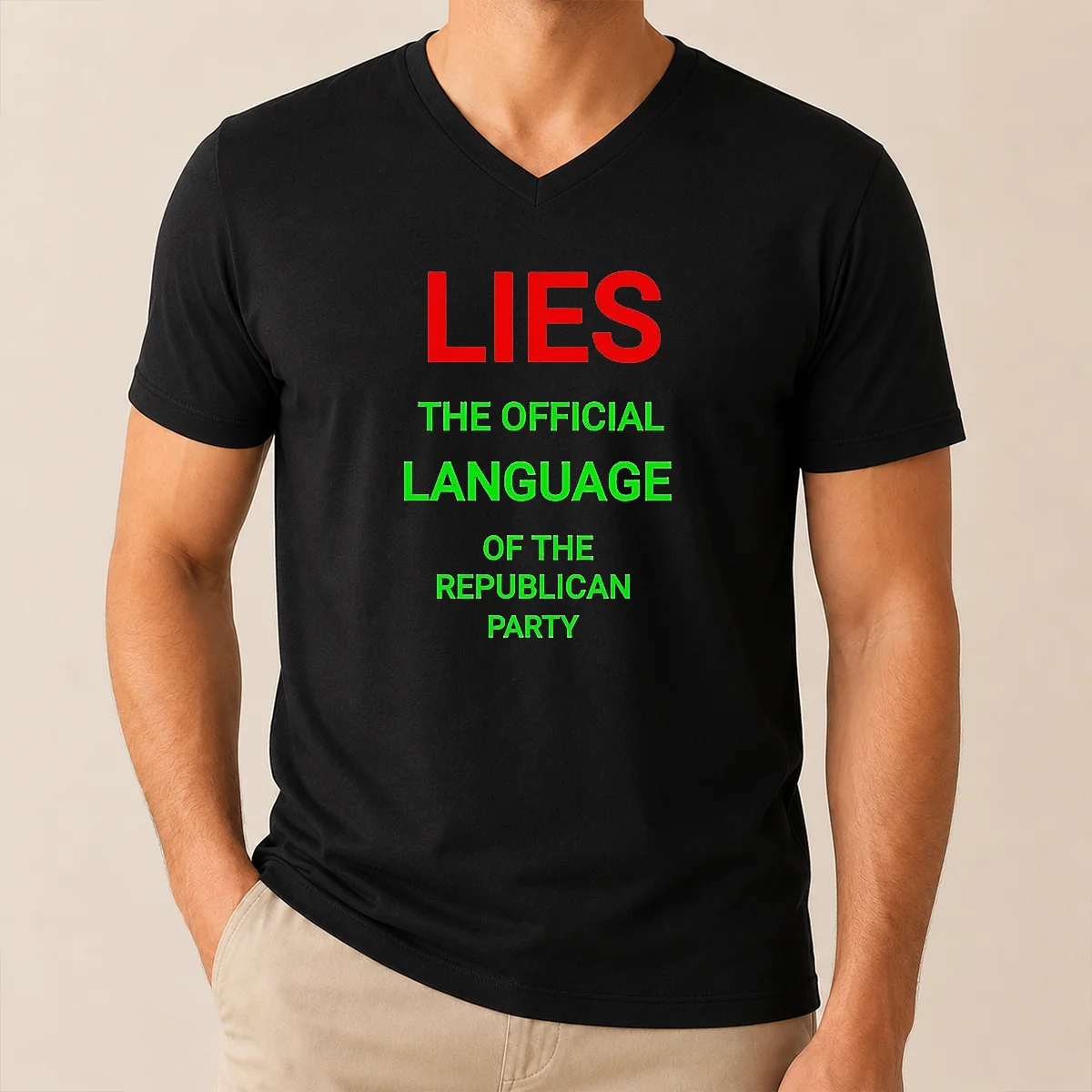 Original Lies The Official Language Of The Republican Party Shirt - Image 2