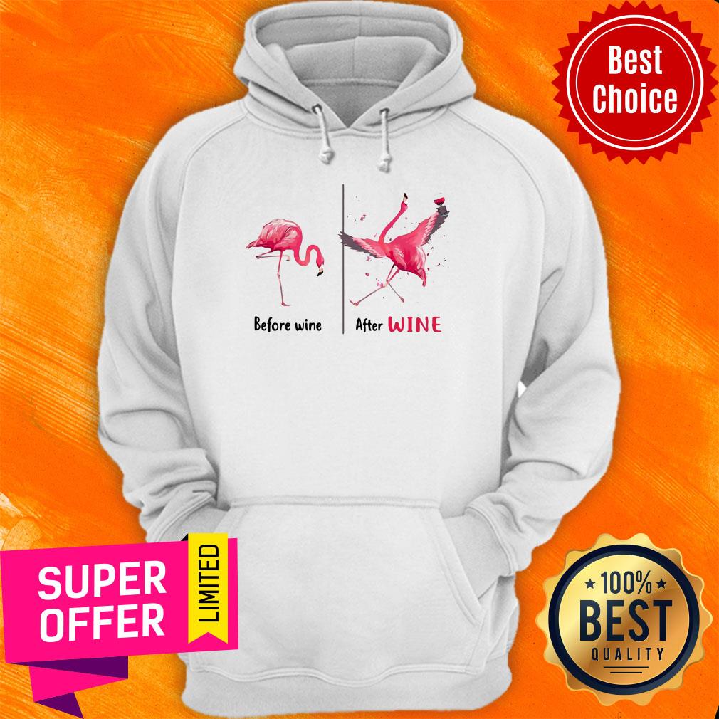 Funny Flamingo Wine Before Wine Shirt - Image 3