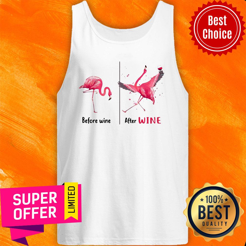 Funny Flamingo Wine Before Wine Shirt - Image 5