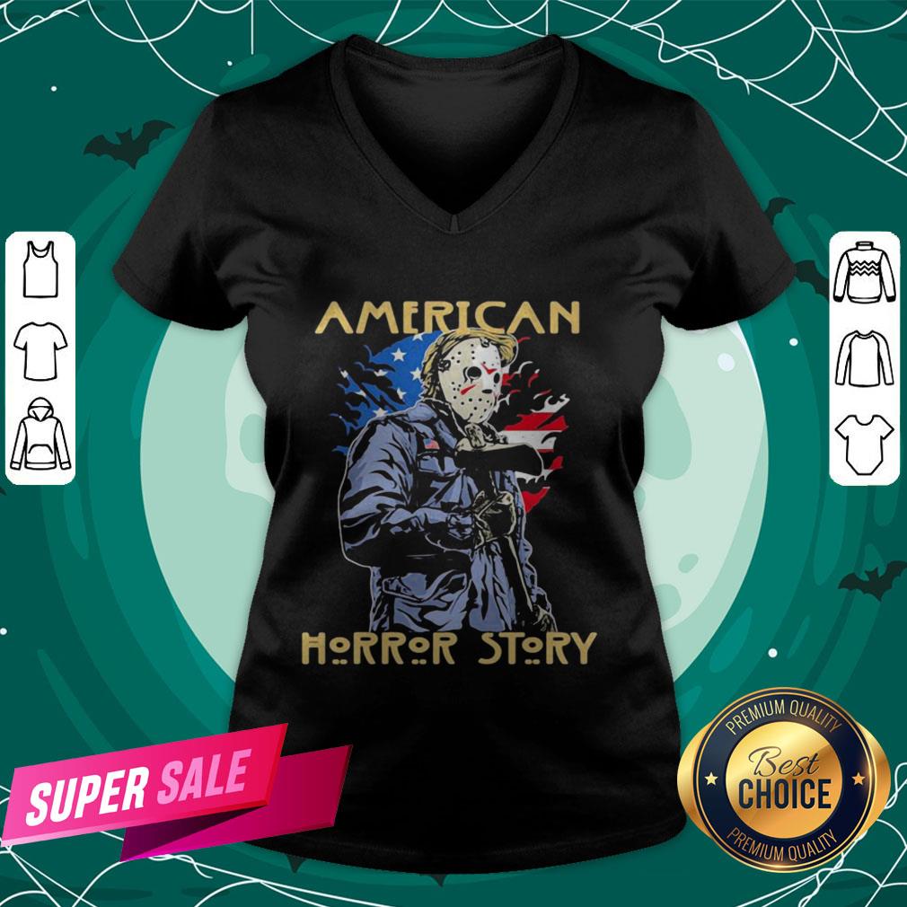 Halloween Jason Voorhees American Horror Story American Flag Independence Day Shirt - Image 2