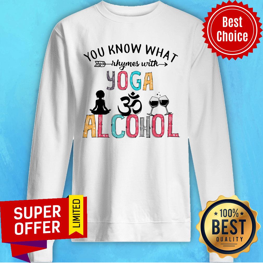 You Know What Rhumes With Yoga Alcohol Shirt - Image 2