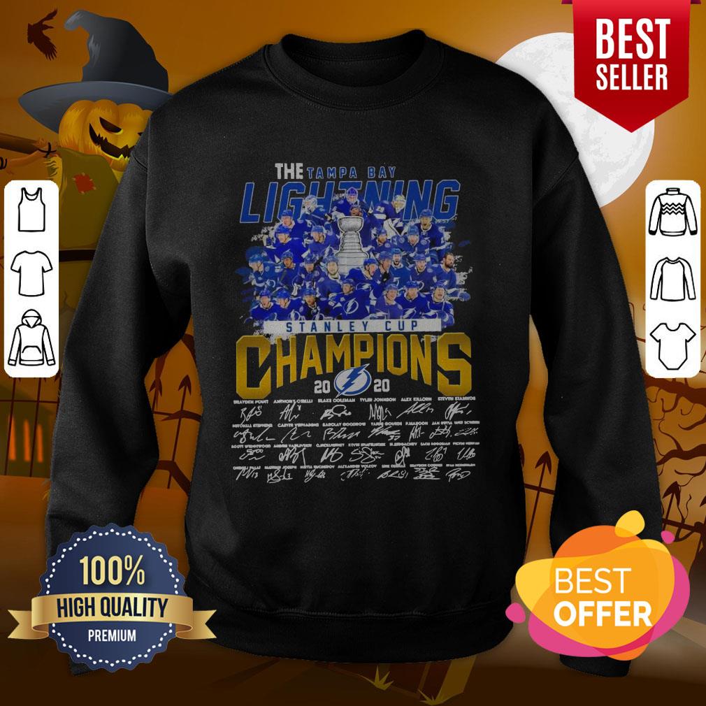 Pro The Tampa Bay Lightning Stanley Cup Champions 2020 Signatures Shirt - Image 4
