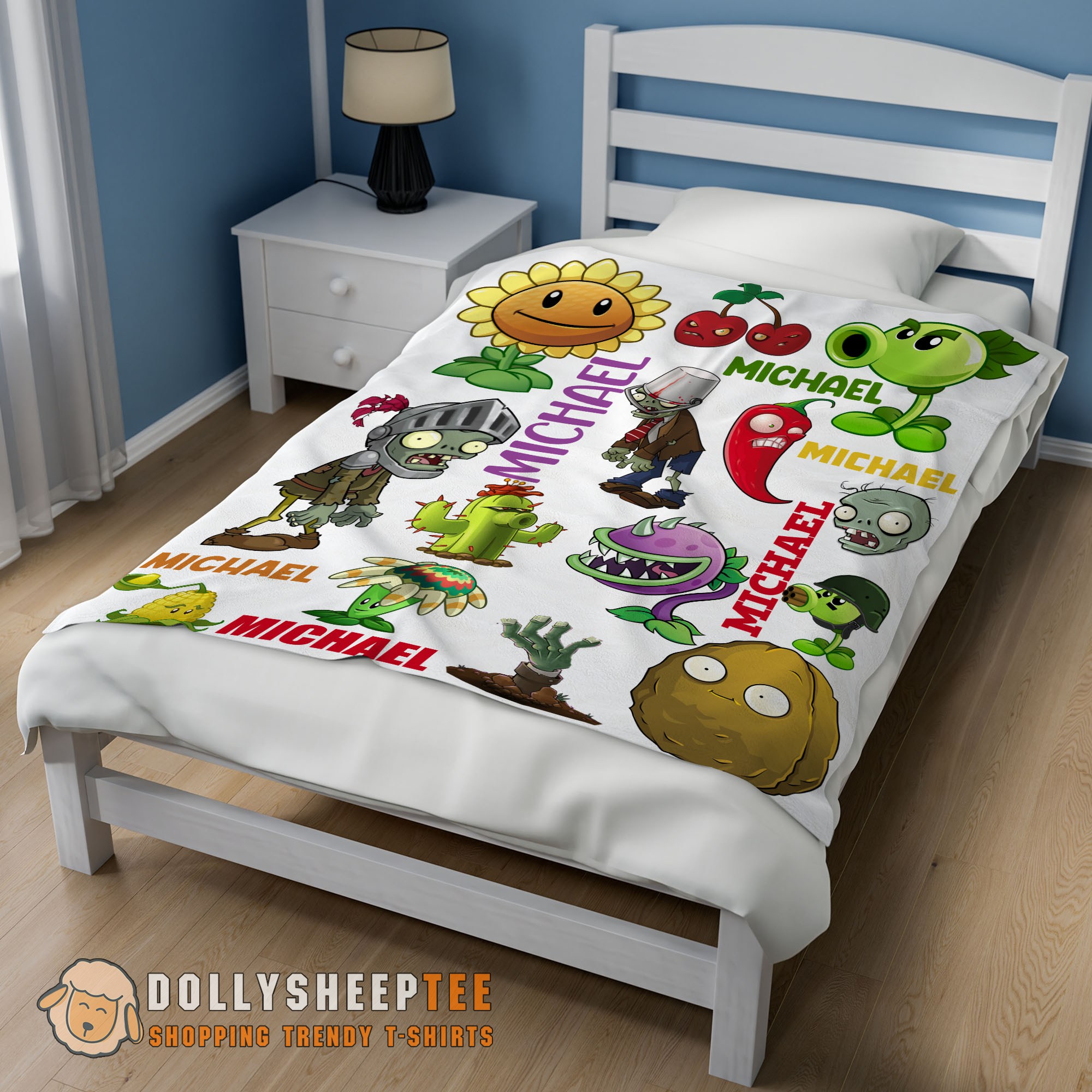 Hot Cute Pretty Plants Vs Zombies Characters Blanket Fleece Customized Blanket - Image 2