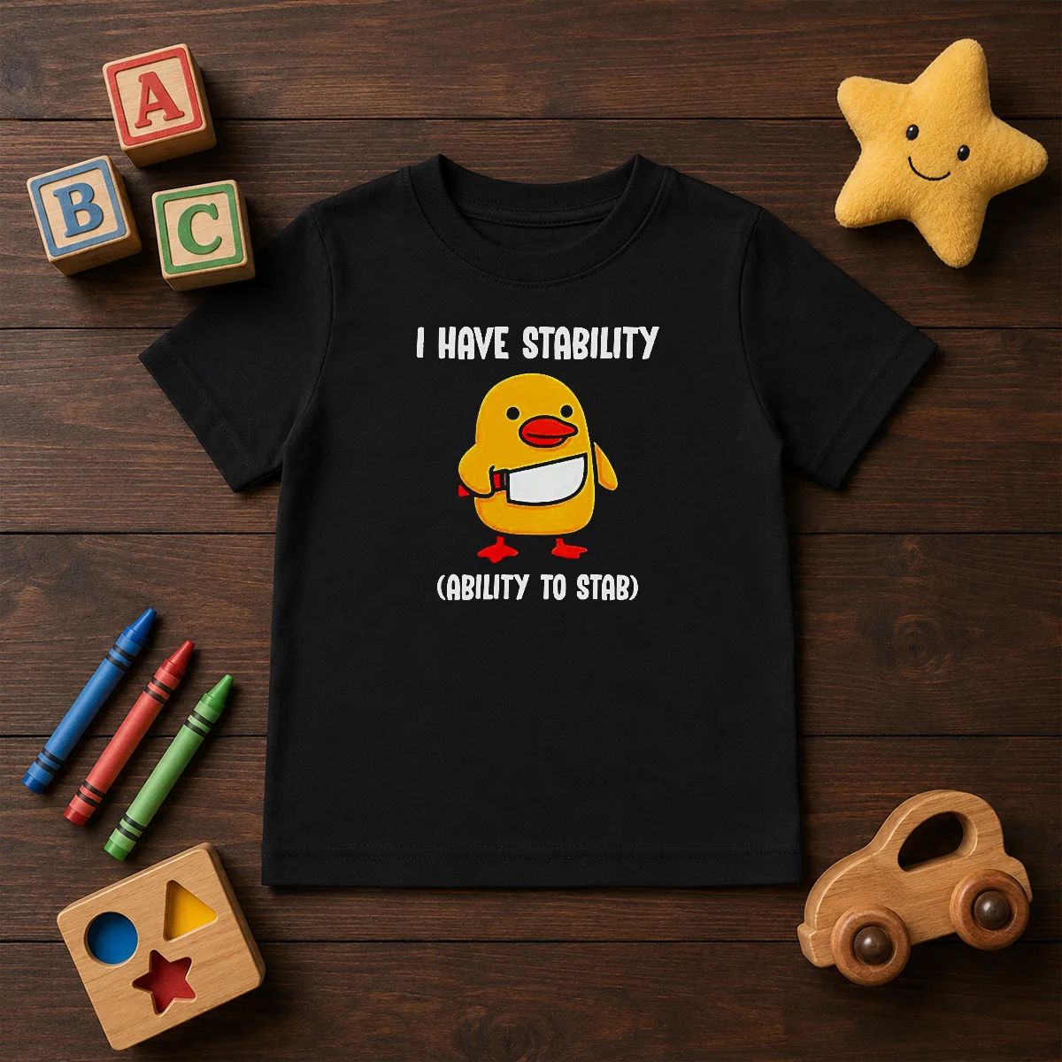 Official I Have Stability Ability To Stab Cute Duck With Knife Shirt - Image 9