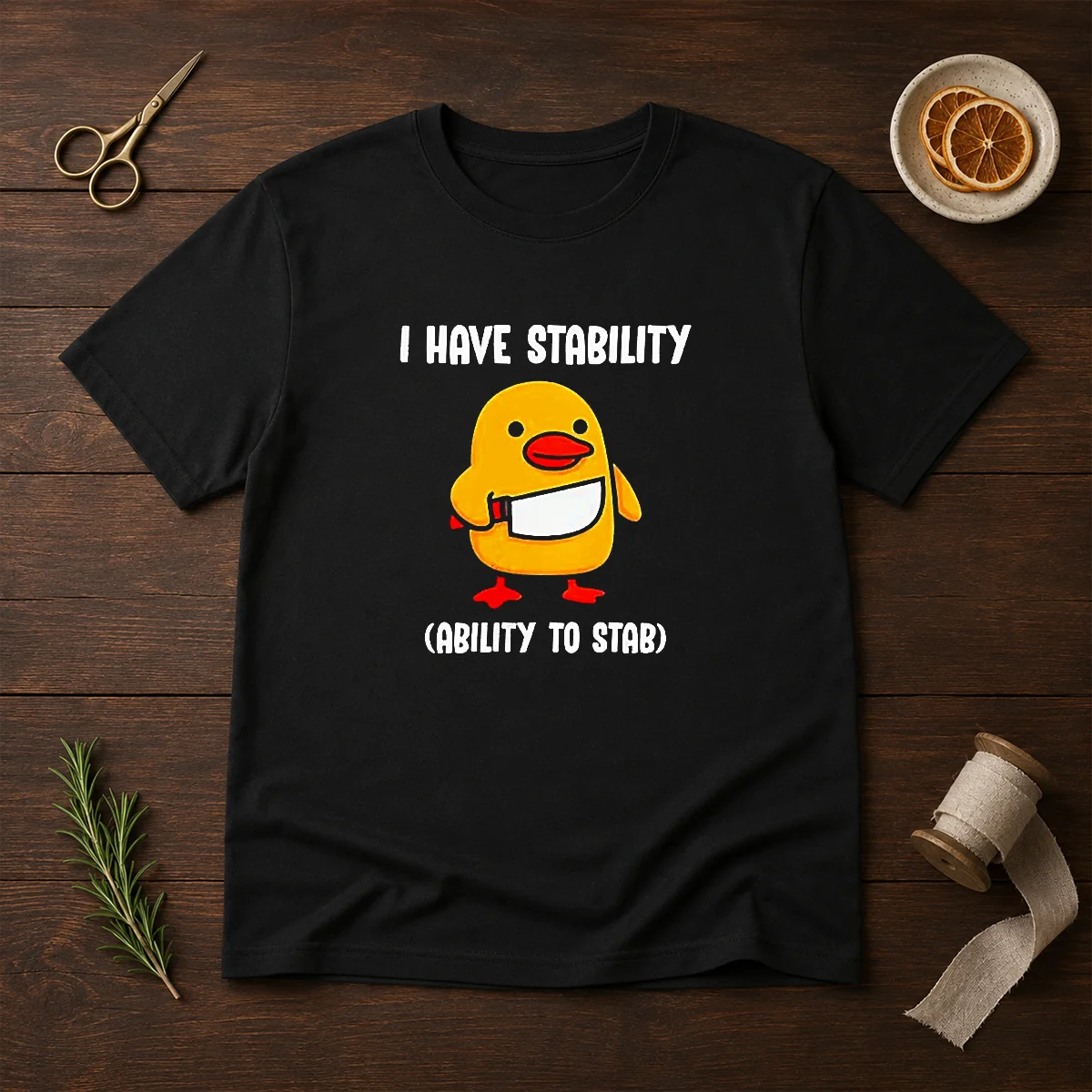 Official I Have Stability Ability To Stab Cute Duck With Knife Shirt