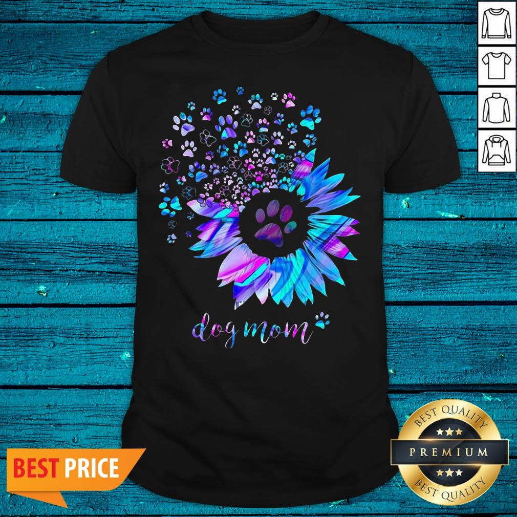Premium Sunflower And Paw Dog Mom Shirt