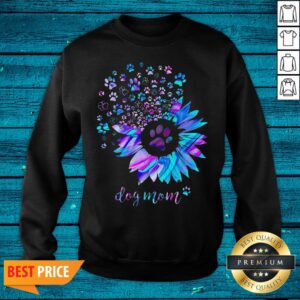 Alternative view of Premium Sunflower And Paw Dog Mom Shirt