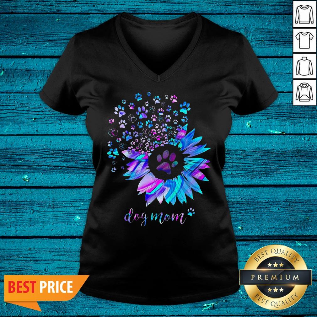 Premium Sunflower And Paw Dog Mom Shirt - Image 4