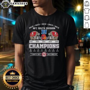 Awesome Tampa Bay Buccaneers Football Champions Nfc South Division 2025 Back 2 Back T-Shirt