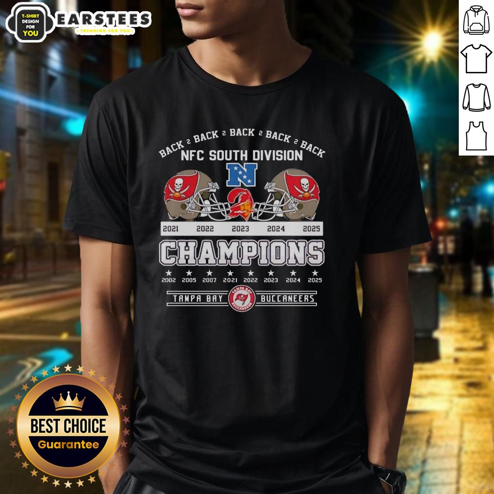 Awesome Tampa Bay Buccaneers Football Champions Nfc South Division 2025 Back 2 Back T-Shirt