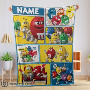 Premium Top Colorful Candy M&M’s Character Collage Blanket Fleece Customized Blanket