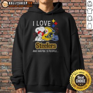 Alternative view of Good Peanuts Snoopy Hug Heart I Love Pittsburgh Steelers And Maybe 3 People T-Shirt