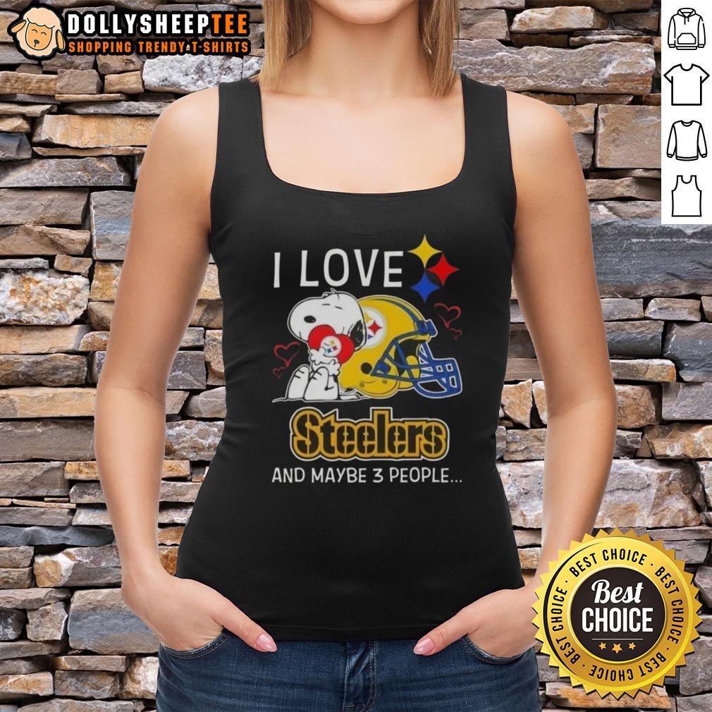 Good Peanuts Snoopy Hug Heart I Love Pittsburgh Steelers And Maybe 3 People T-Shirt - Image 4