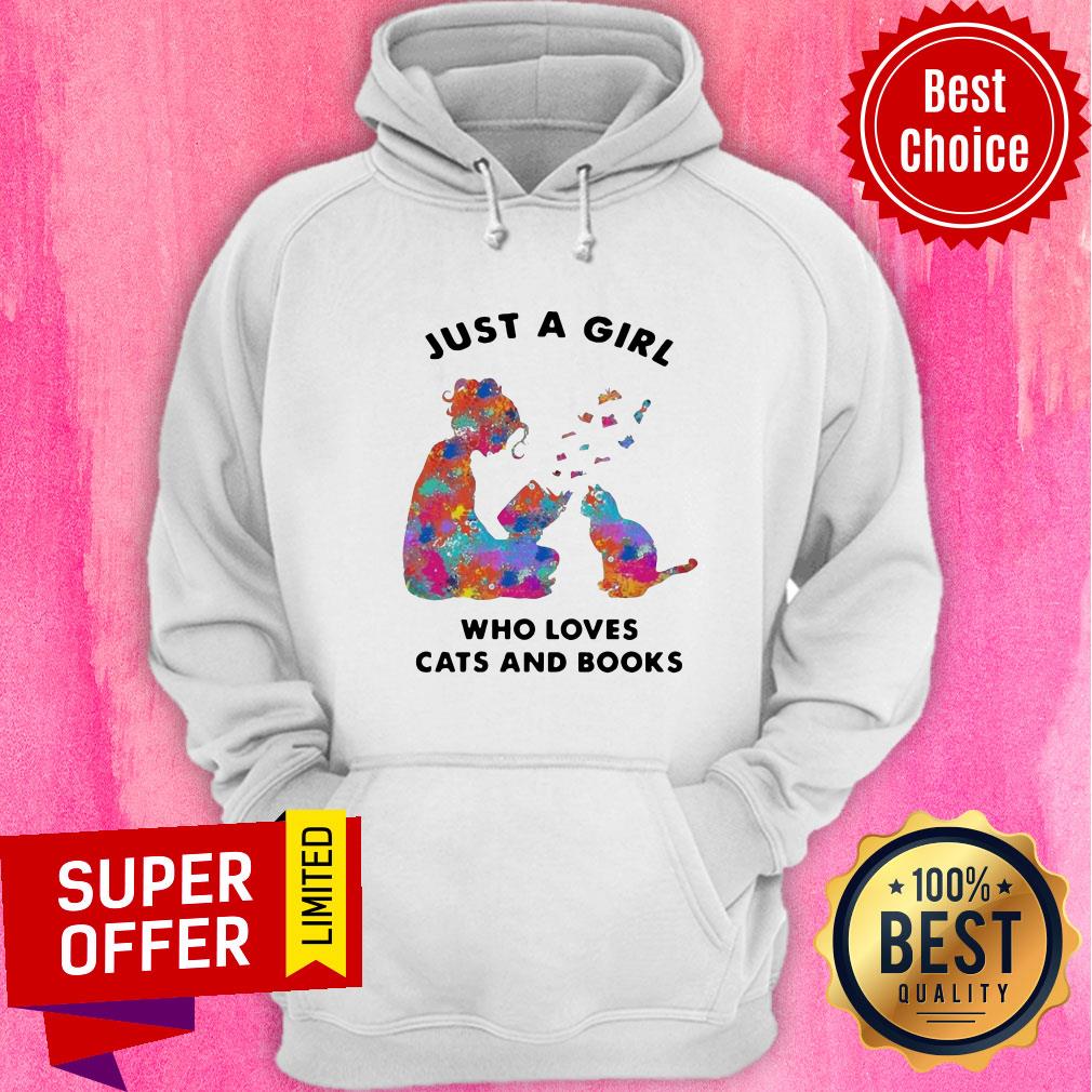 Premium Just A Girl Who Loves Cats And Books Shirt - Image 5