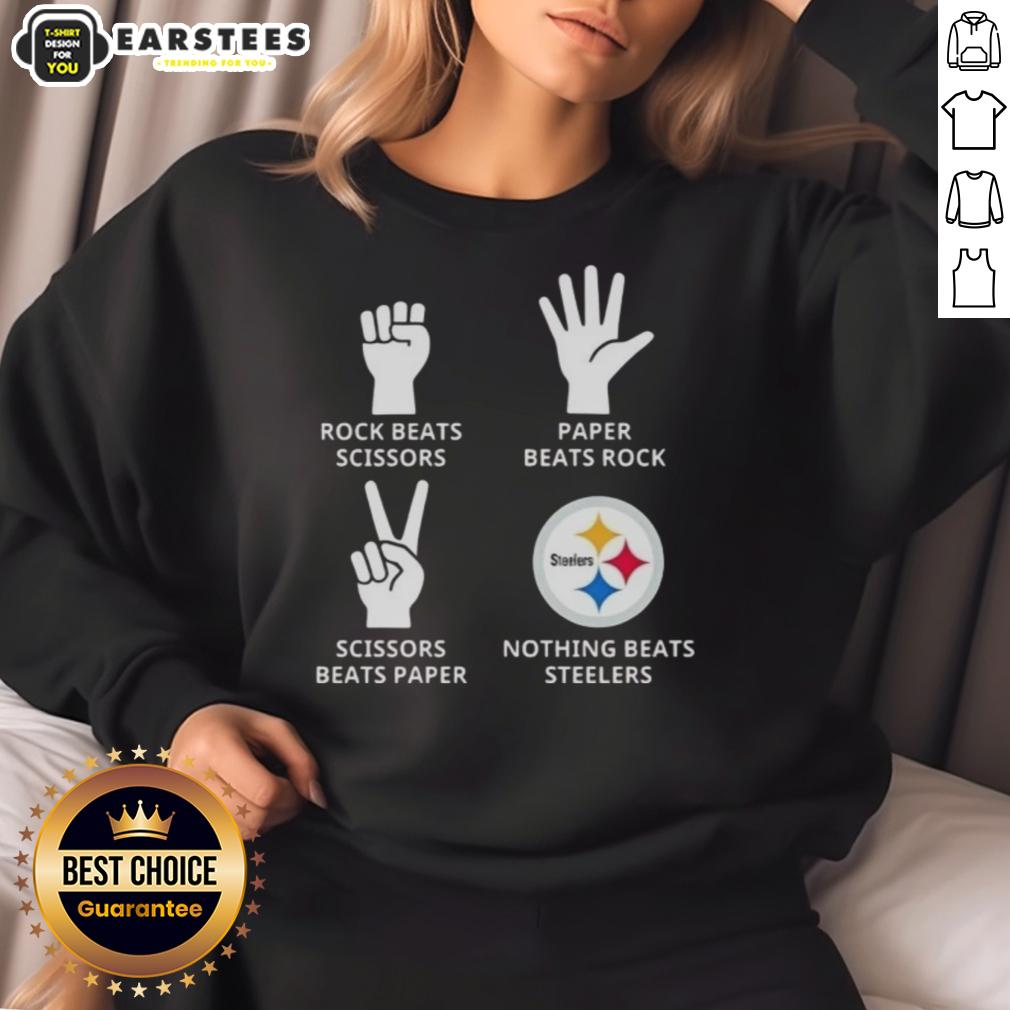 Nice Pittsburgh Steelers Nothing Beats Rock Beats Scissors Paper Beats Rock Scissors Beats Paper T-Shirt - Image 5