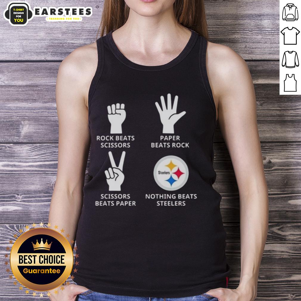 Nice Pittsburgh Steelers Nothing Beats Rock Beats Scissors Paper Beats Rock Scissors Beats Paper T-Shirt - Image 4