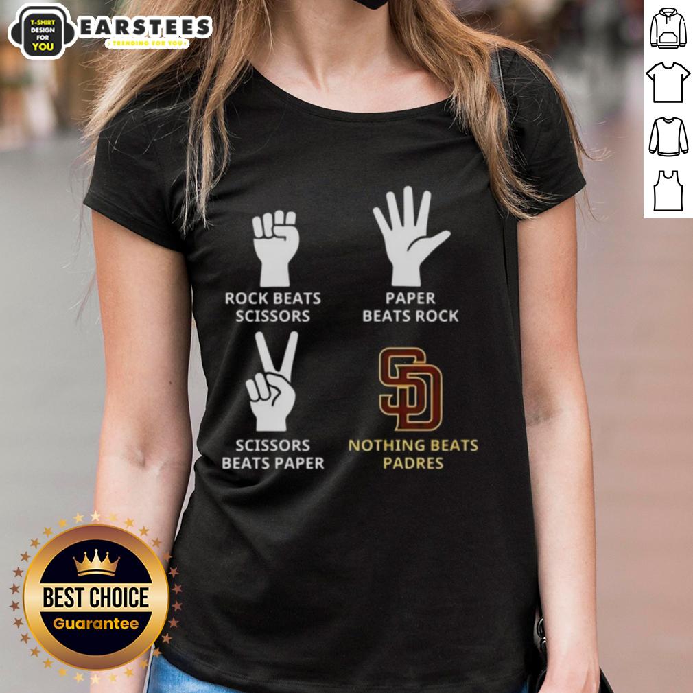 Nice San Diego Padres Nothing Beats Rock Beats Scissors Paper Beats Rock Scissors Beats Paper T-Shirt - Image 3
