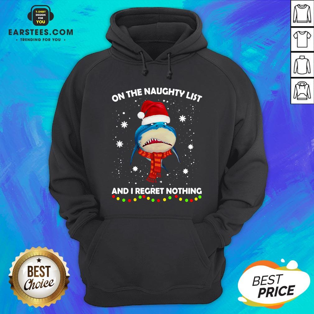 Original Shark On The Naughty List And I Regret Nothing Shirt - Image 3