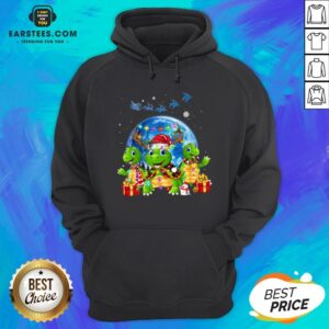 Alternative view of Original Turtles Reindeer Santa Merry Christmas Shirt