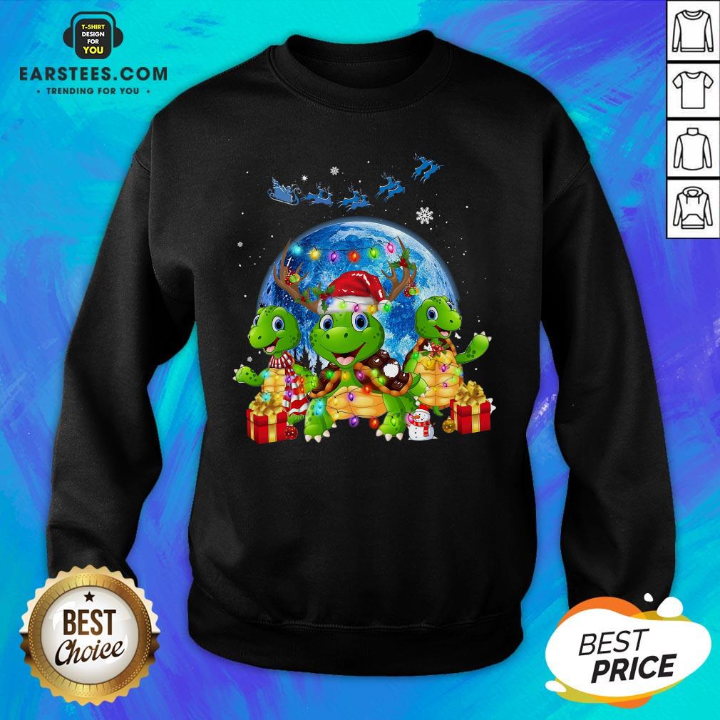 Original Turtles Reindeer Santa Merry Christmas Shirt - Image 5