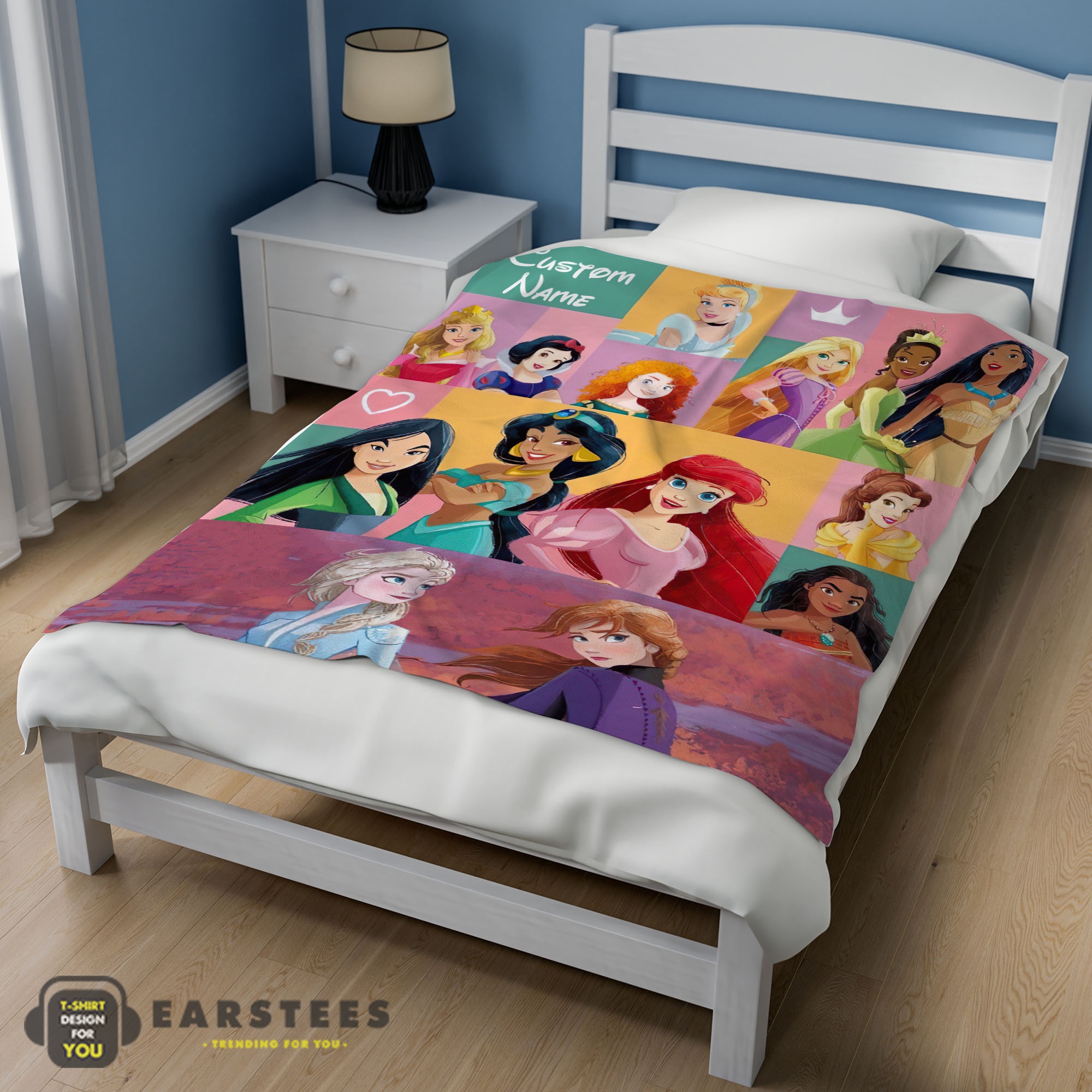 Good Disney Cartoon All Princess Characters Blanket Fleece Customized Blanket - Image 3