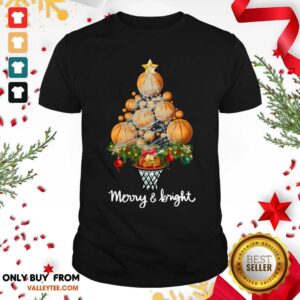 Attractive Volleyball Merry And Bright Christmas Tree Shirt