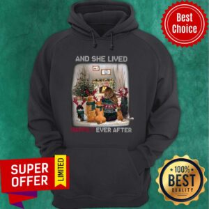 Alternative view of Funny And She Lived Happily Ever After Dog Christmas Shirt