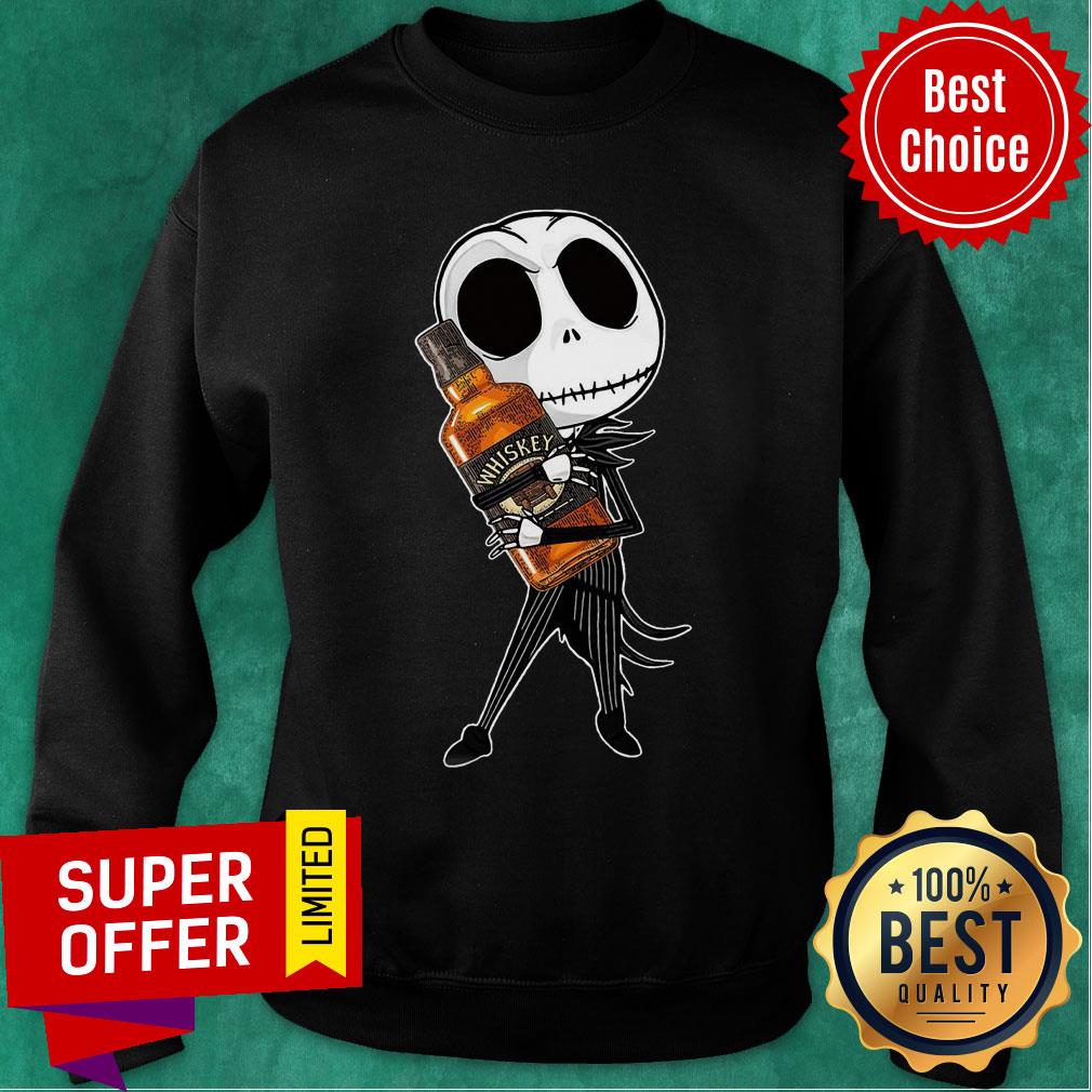Funny Jack Skellington Hug Whiskey Shirt - Image 3