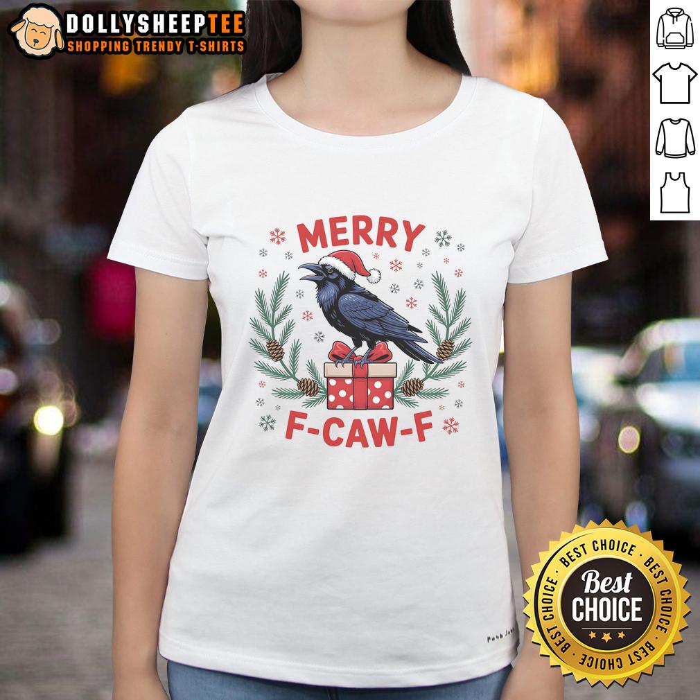 Awesome Christmas F-Caw-F Raven Xmas T-Shirt - Image 3