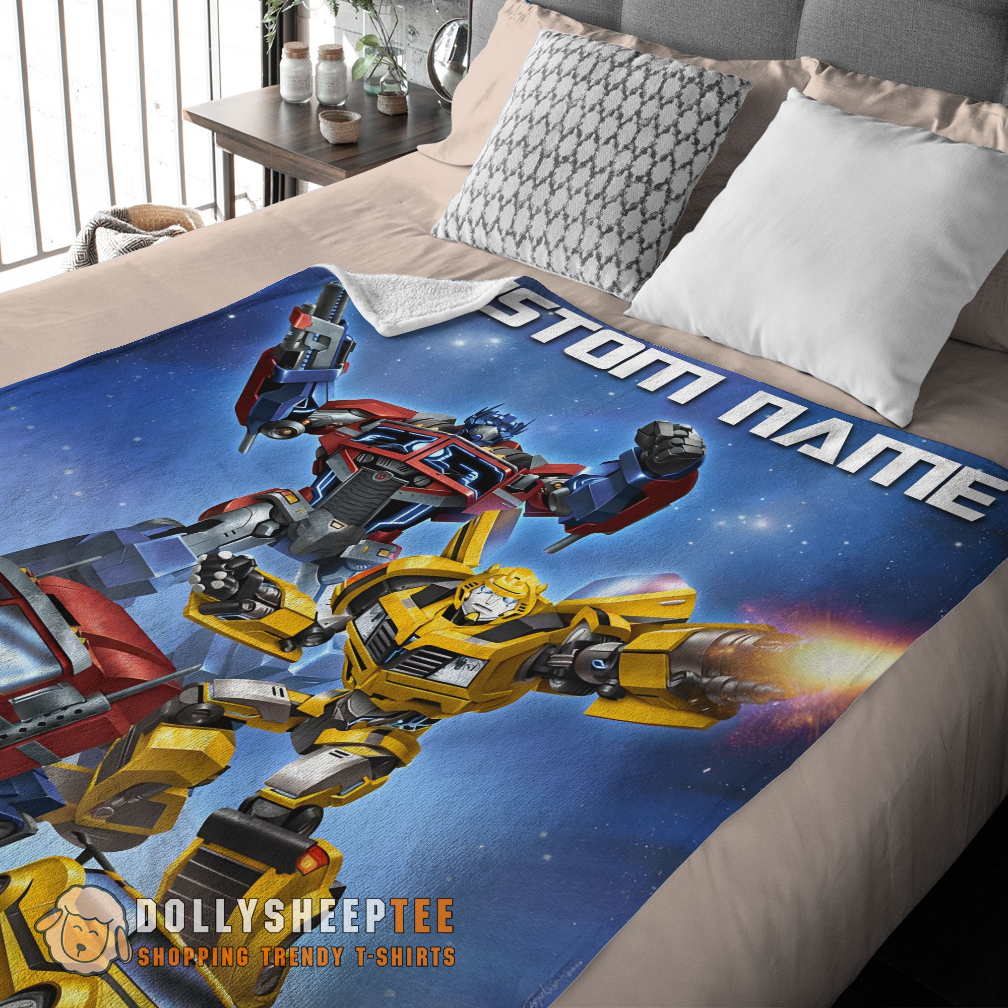 Happy Good Optimus Prime And Bumblebee Transformers Movie Blanket Customize Blanket - Image 3