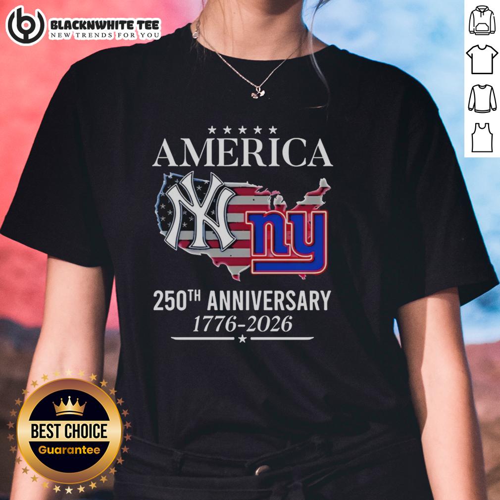 Original America New York Yankees And New York Giants 250th Anniversary 1776 2026 T-Shirt - Image 3