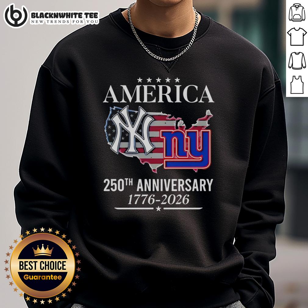 Original America New York Yankees And New York Giants 250th Anniversary 1776 2026 T-Shirt - Image 5