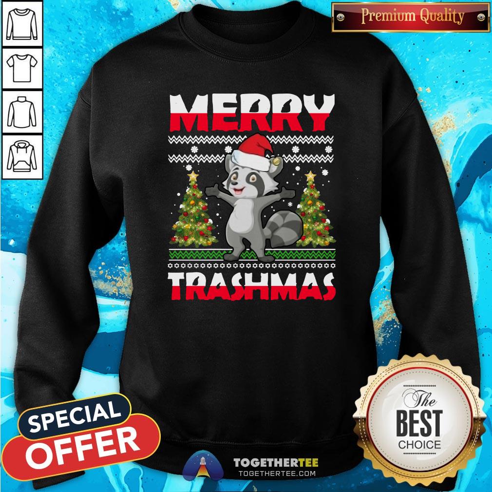 Nice Merry Trashmas Ugly Christmas Raccoon Family Pa Shirt - Image 4