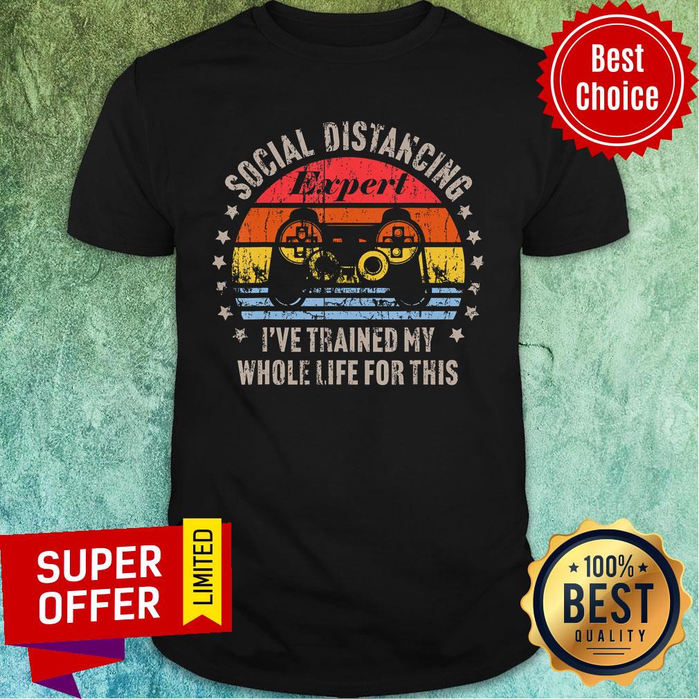 Social Distancing Expert Video Gamer Gaming Vintage Shirt