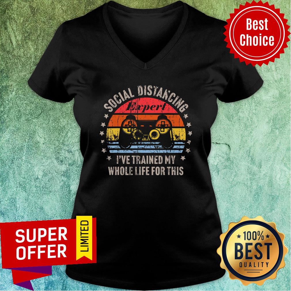 Social Distancing Expert Video Gamer Gaming Vintage Shirt - Image 2