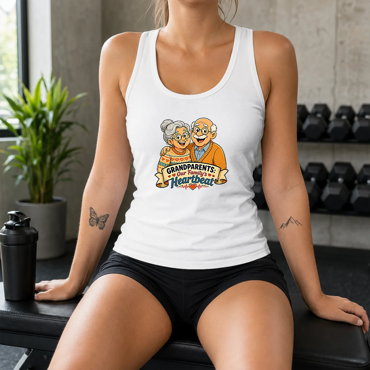 Original Grandparents Day Cartoon Honoring Family Heartbeat Shirt - Image 7