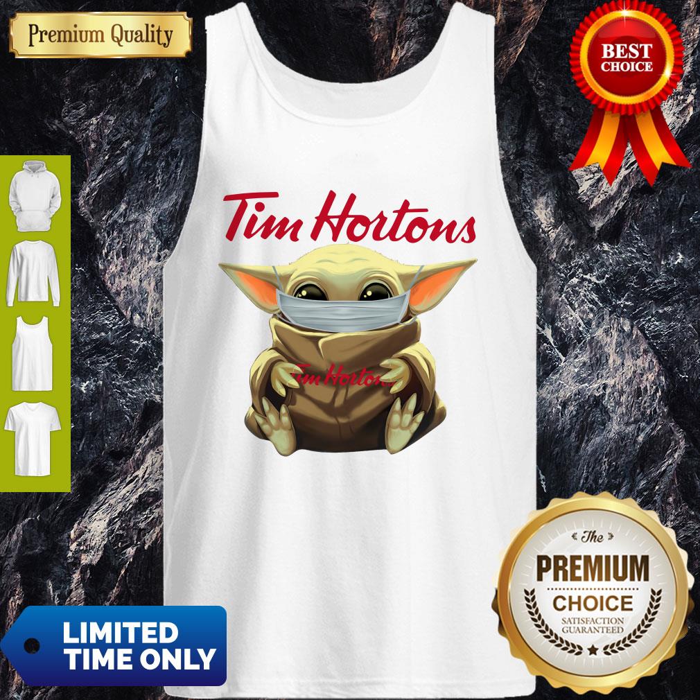 Premium Star Wars Baby Yoda Hug Tim Hortons Mask Covid 19 Shirt - Image 4