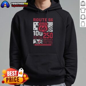 Alternative view of Official Houston Texans Route 66 Centennial 100th Anniversary 1926 2026 250th America Anniversary T-Shirt