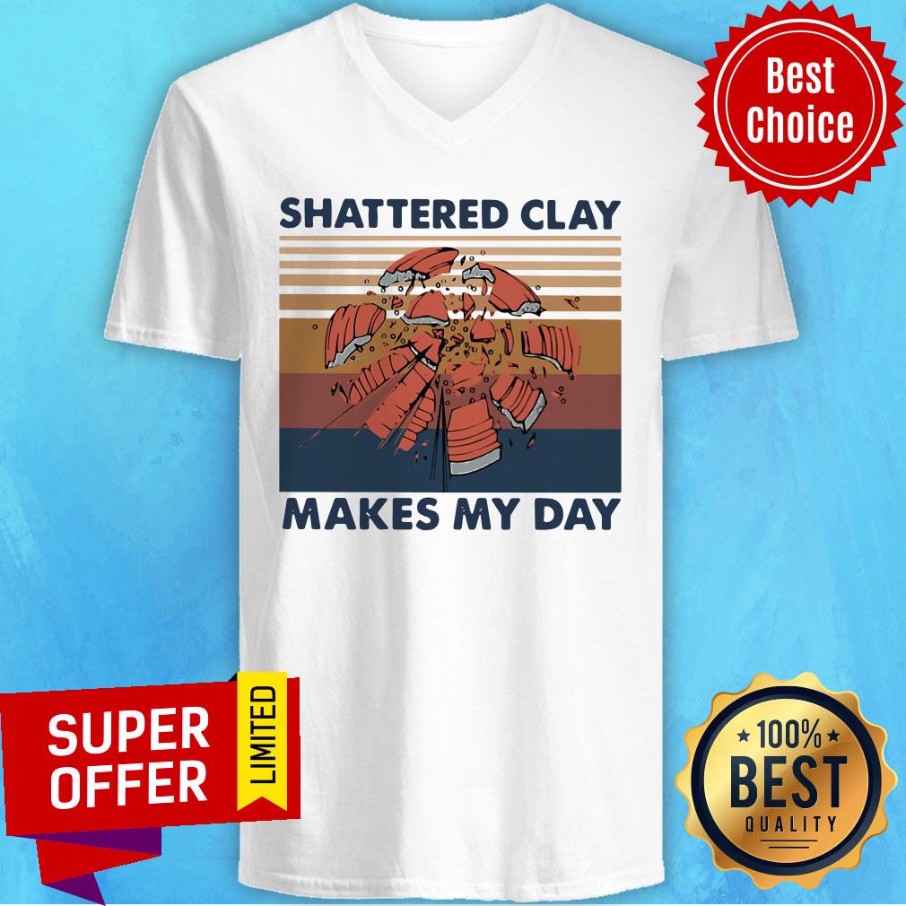 Skeet Shooting Shattered Clay Makes My Day Vintage Retro Shirt - Image 2